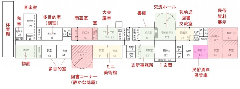 旧平舘小学校利活用図面